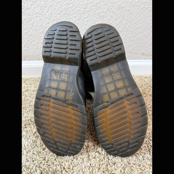 Dr Martens 90s Rustic Black Airwair Combat Boots Plaid Fold Over Motorcycle 8.5 - Picture 7 of 10
